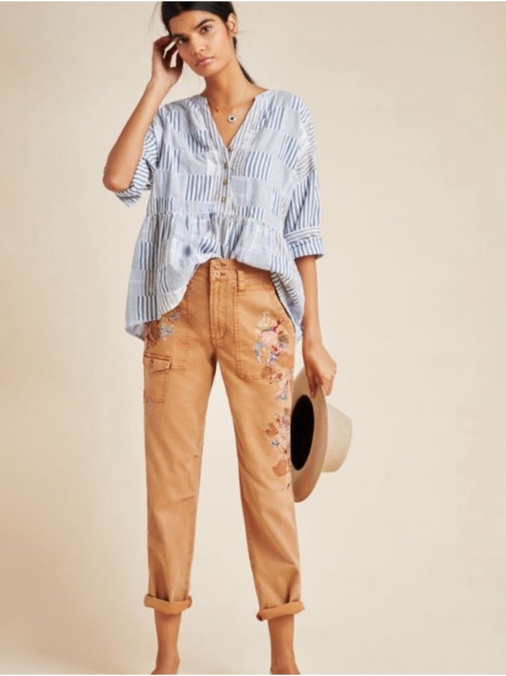 Anthropologie The Wanderer Rust-Tan High-Waist Utility Pants - Picture 3 of 9